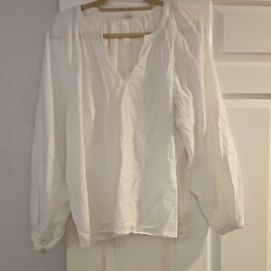 Old Navy Cream V-Neck Peasant Tunic
